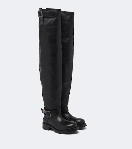 Leather over-the-knee boots