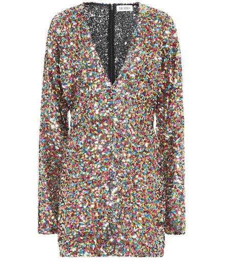 attico sequin wrap dress Attico Gael Sequin Embellished Minidress