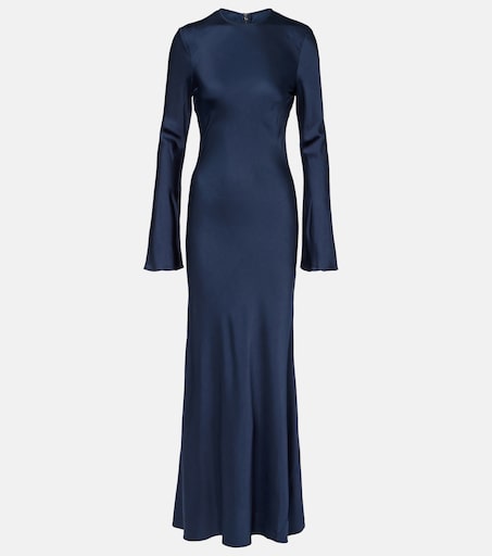 Satin gown in blue - Rotate | Mytheresa