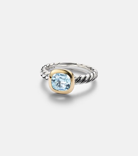 DY Mercer® sterling silver and 18kt gold ring with topaz