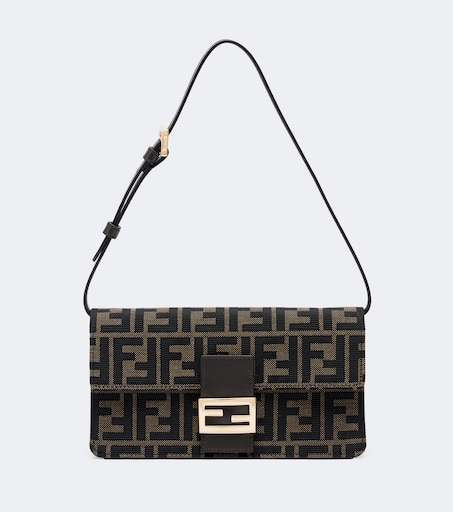 Tube jacquard canvas wallet on chain in black - Fendi | Mytheresa