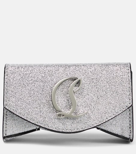 Loubi54 Mini glitter shoulder bag in silver - Christian Louboutin