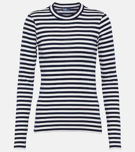売れ筋商品|||ラルフローレン カットソー トップス レディース Women's Striped Long-Sleeve Shirt Blue/White Lauren Ralph Lauren Long-Sleeve Stretch T-Shirt - Macy's