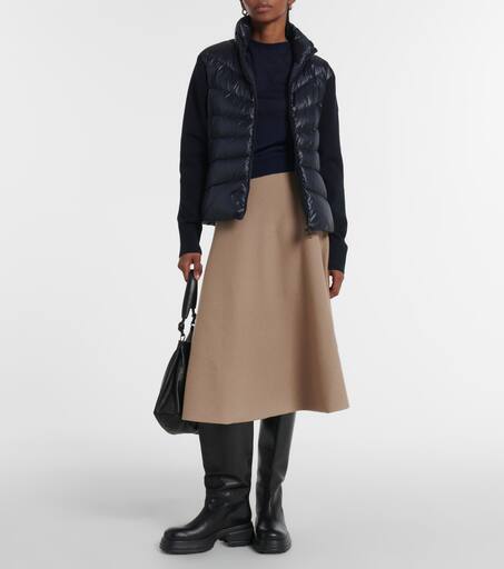 『MONCLER』Wool-blend midi skirt★High-Waisted★24FW★ Moncler Wool-blend midi skirt - Dresses & Skirts - Compare