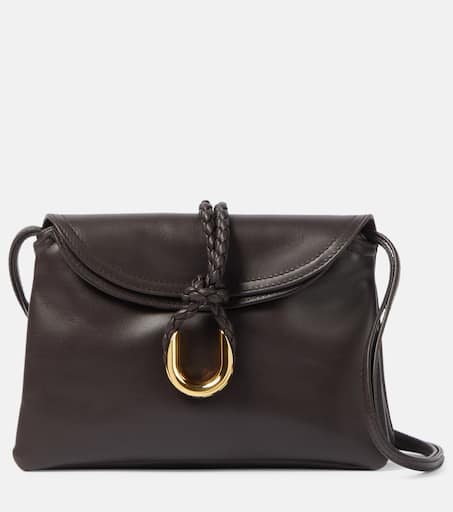 Liberta Mini leather crossbody bag in black - Bottega Veneta