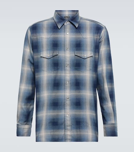 Tシャツ・カットソー TOM FORD FW25 Tom Ford Shirts Blue (CA3211 FAX881HB840) Tom Ford | Short Sleeve Logo T Shirt | Regular Fit T-Shirts