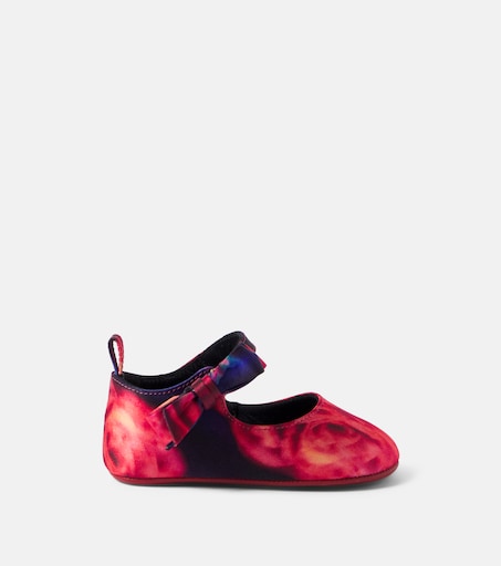 Christian Louboutin Kids 베이비 루 베이브 크레이프 새틴 메리 제인 플랫