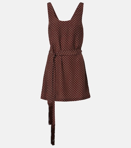 Evie belted polka-dot minidress in brown - Posse | Mytheresa Evie belted polka-dot minidress in brown - Posse | Mytheresa