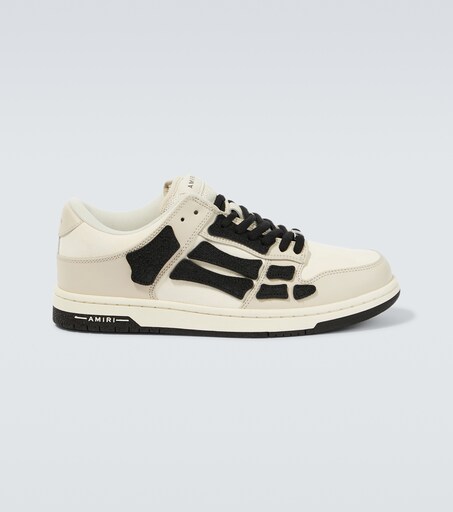 Chunky Skel leather low-top sneakers in beige - Amiri | Mytheresa 