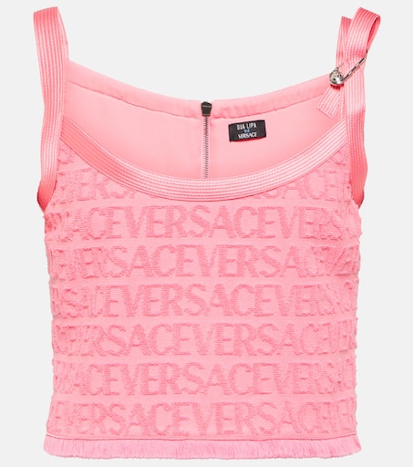 VERSACE ミラノ スタンプ クロップ Tシャツ ピンク VERSACE ミラノ スタンプ クロップ Tシャツ ピンク (VERSACE/T
