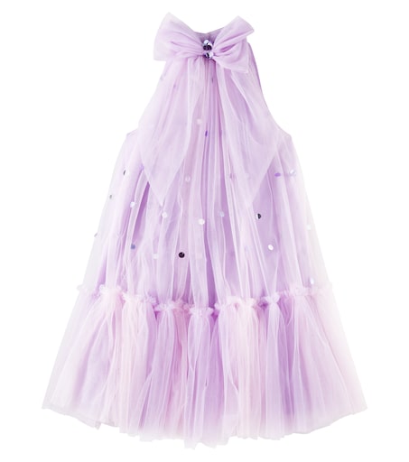 strapless open back dress Pink Fringe Denim Dress 9