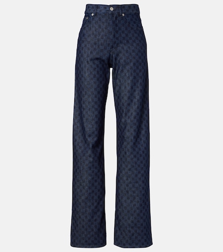 Floral wide-leg jeans