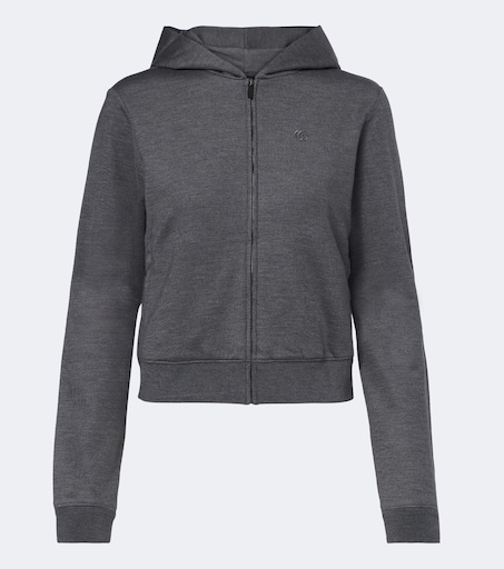 Cotton and silk zip-up hoodie in grey - Gucci | Mytheresa