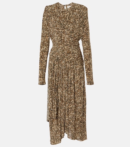 Zeidi draped leopard-print maxi dress in brown - Isabel Marant