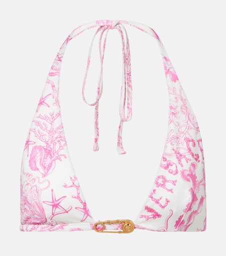 Underwater Barocco bikini top in pink - Versace | Mytheresa