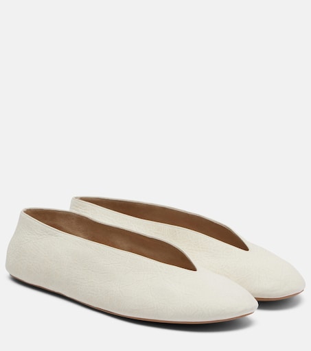 Fay leather ballet flats in white - The Row | Mytheresa