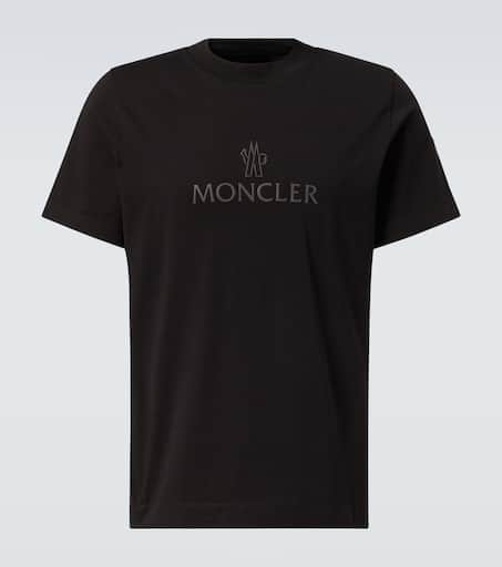 Logo cotton jersey T-shirt in black - Moncler | Mytheresa