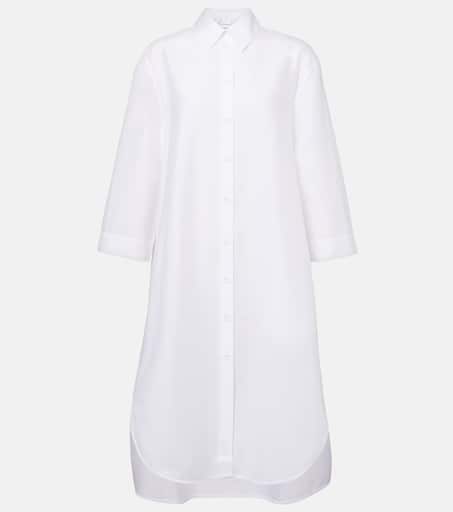 MAX MARA ワンピース 25 Sella cotton-blend shirt dress1035645 Sella cotton-blend shirt dress in brown - Max Mara | Mytheresa