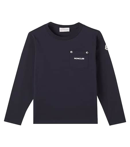【送料&関税込】Moncler Midnight Blue Cotton T-shirt Blue Logo T-Shirt - Moncler - Men | WE IN STYLE