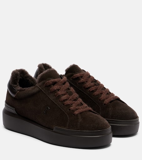 Hollywood 32 shearling-lined suede sneakers in brown - Bogner | Mytheresa