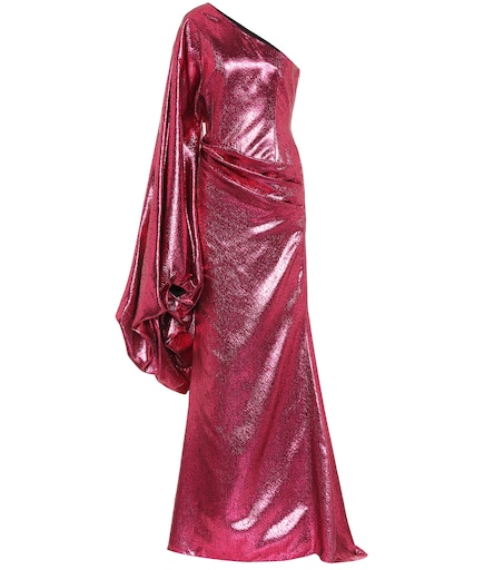 Halpern - Metallic asymmetric gown