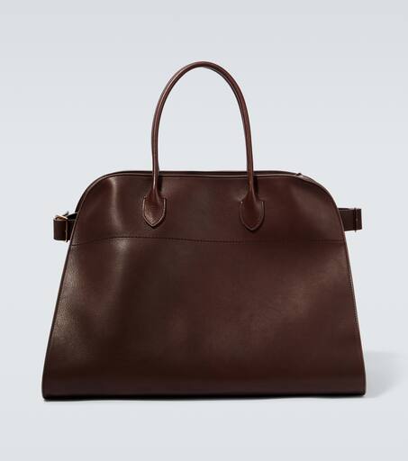 Soft Margaux 17 leather tote bag in brown The Row Mytheresa