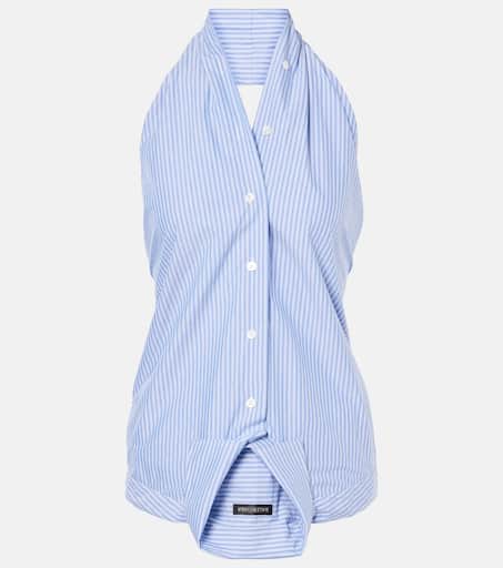 【関税&送料込】Balenciaga Blue Poplin Shirt Dress Cotton poplin shirt dress in blue - Balenciaga | Mytheresa