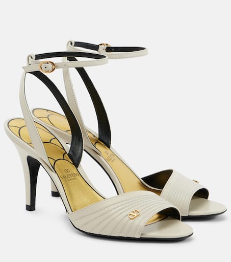 Ladycrush 85 leather sandals in white - Valentino Garavani