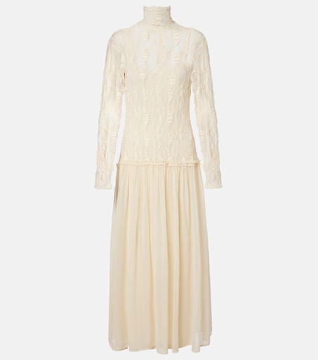 Sybil lace and chiffon maxi dress in white - Ulla Johnson | Mytheresa
