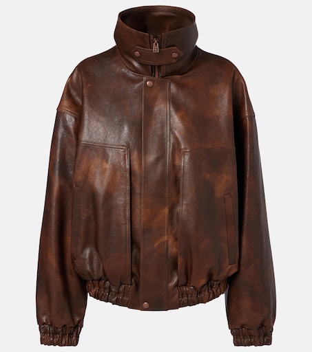 Leather blouson jacket in brown - Magda Butrym | Mytheresa