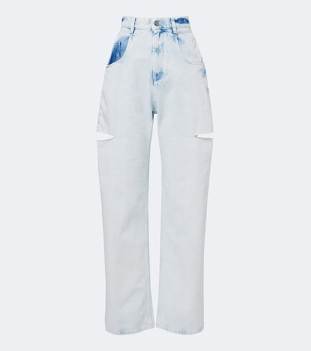 Cutout wide-leg jeans in blue - Maison Margiela | Mytheresa