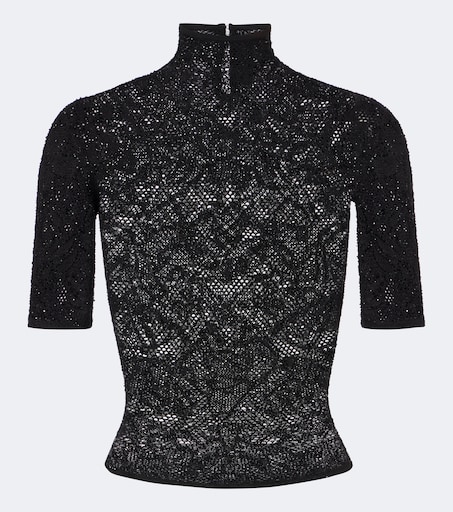 Embellished silk-blend lace crop top, image 2 of 2