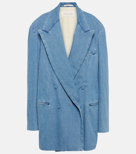 ジャケット DRIES VAN NOTEN Women Outer 2410104028255 49127 504 BLUE Oversized denim blazer in blue - Dries Van Noten | Mytheresa