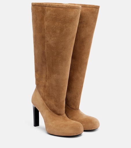 Fargo 80 suede knee-high boots in brown - Balenciaga | Mytheresa