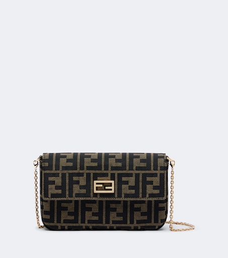 Tube FF Zucca jacquard wallet on chain in brown - Fendi | Mytheresa