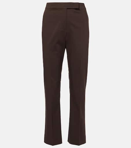 【関税＆送料込み】Max Mara Okra Cotton Satin Trousers Cotton satin trousers, black | 
