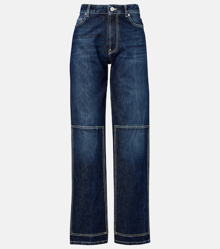 Cutout high-rise wide-leg jeans in blue - Jean Paul Gaultier