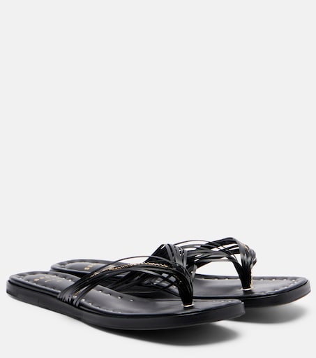 Leather thong sandals in black - Sacai | Mytheresa