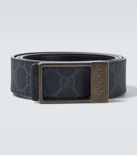 【送料&関税込】Gucci Painted Leather Belt Gucci Original GG Canvas with Leather Belt, Brown/beige (38