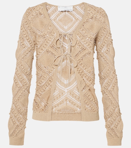 Crochet lace cardigan in beige - Xu Zhi | Mytheresa
