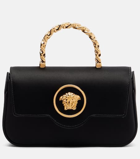 La Medusa Mini satin top-handle bag in black - Versace | Mytheresa