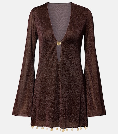 Lumire embellished beach dress in brown - Oseree | Mytheresa