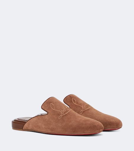 Christian Louboutin ブラウン モカシン／サイズ39 Navy Coolito Flat mules in brown - Christian Louboutin | Mytheresa