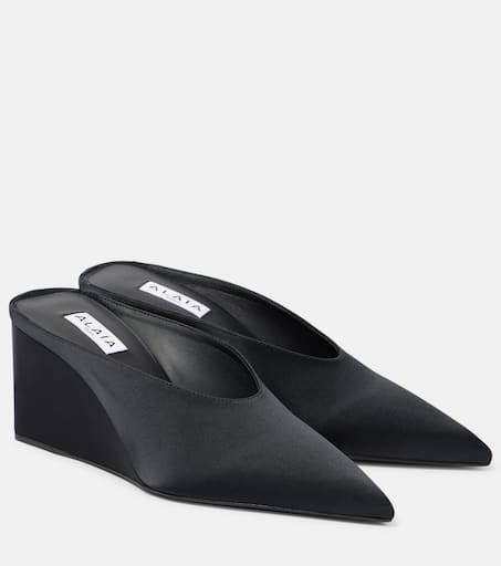 ALAIA☆関税込み☆75 スエードポインテッドトゥウェッジミュール ALAÏA 75 suede wedge mules | NET-A-PORTER