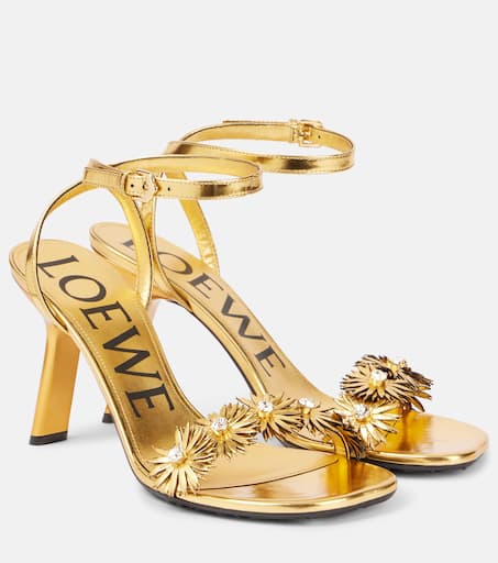 【関税&送料込】Loewe Yellow Leather Petal Sandals LOEWE Petal leather sandals | NET-A-PORTER