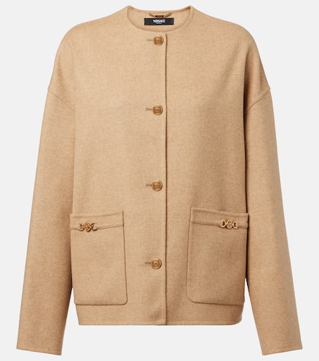Wool-blend jacket in beige - Versace | Mytheresa