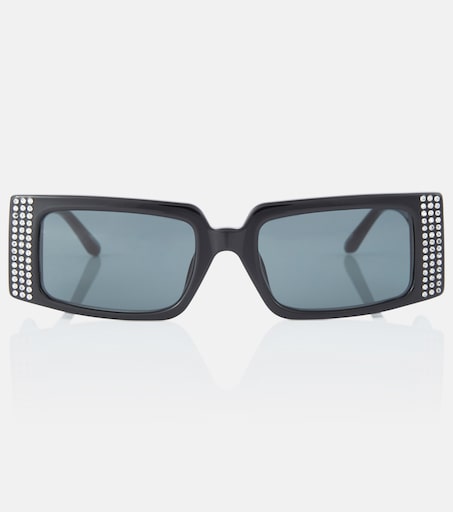 Crystal-embellished square sunglasses in black - Magda  display picture 2