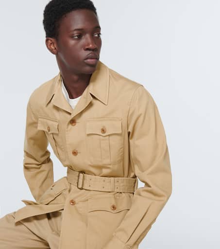 Belted cotton jacket clearance