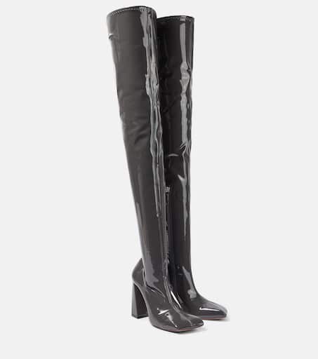 【関税込み】Amina Muaddi ブラック Marine ストレッチ ブーツ Amina Muaddi 95mm Marine Stretch Boots | Black | FARFETCH BN
