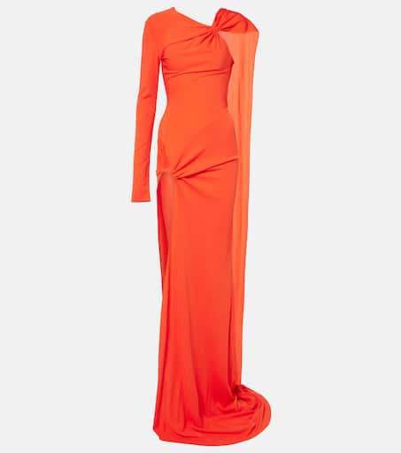 Asymmetric gown in orange - David Koma | Mytheresa